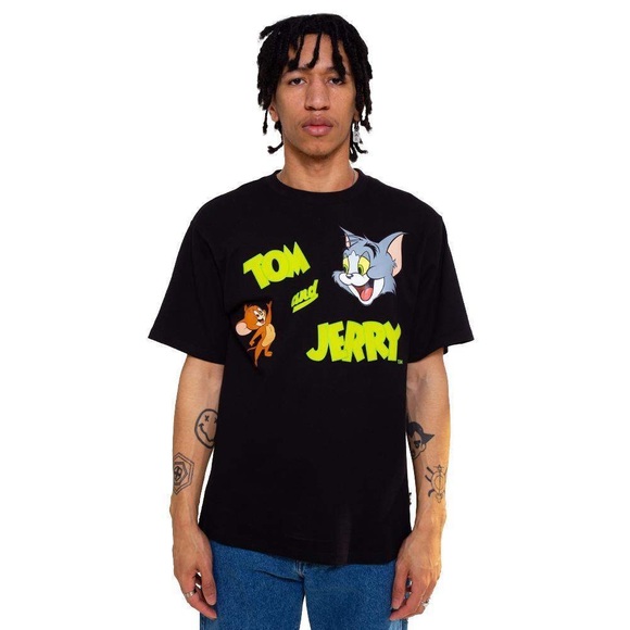 $320 GCDS x Tom & Jerry Short Sleeve Heavyweight Made In Italy Tee Size S NWT - Picture 2 of 8